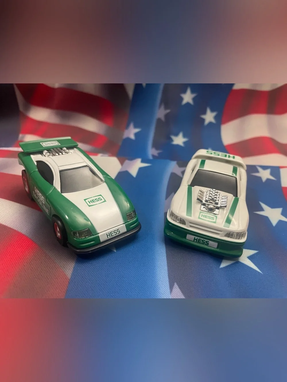 2 HESS Racers Racing Cars w/ Lights 4” 1997